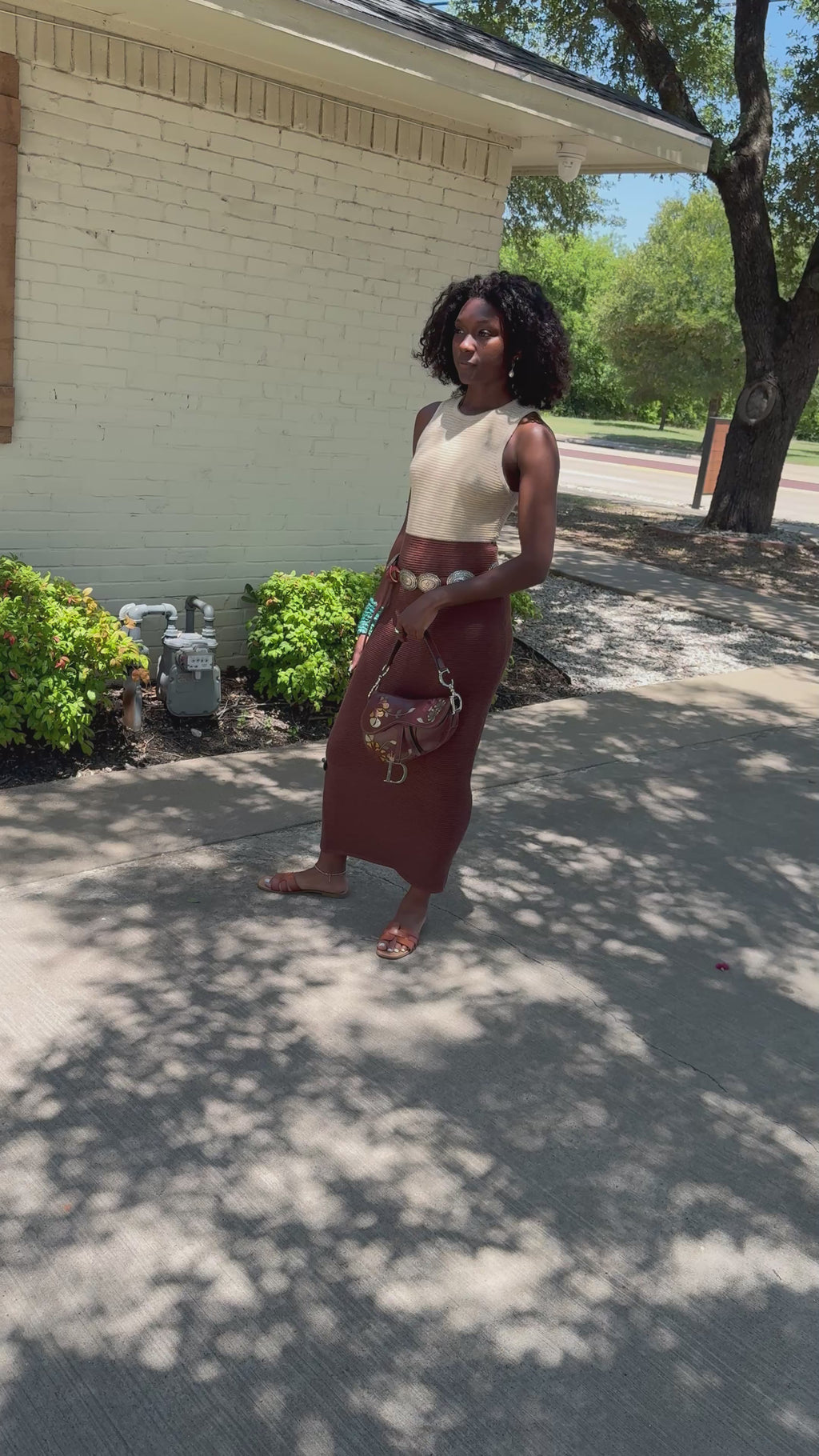 Reid Two-Toned Knit Maxi Dress